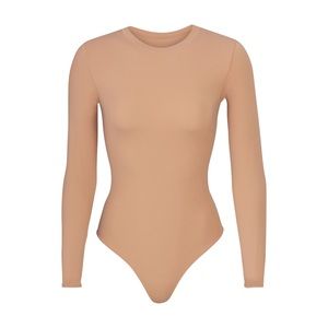 SKIMS Tan Long Sleeve Bodysuit